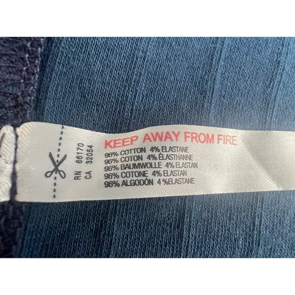 Free People Intimately End Game Pointelle Baby Tee Navy Blue Scoop Neck Large - Picture 5 of 10